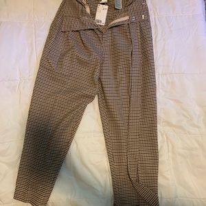 Zara multi color plaid crop high waist